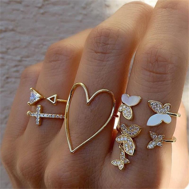 Anillos largos de corazón