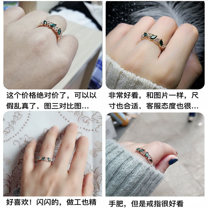 Lindo anillo con diamantes sintéticos