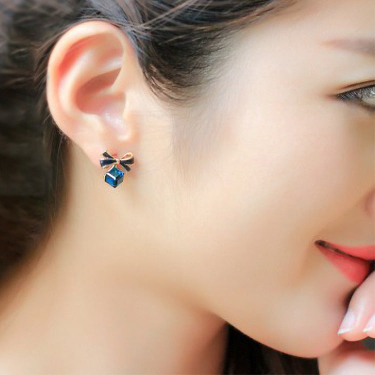 Aretes de cubo con listón