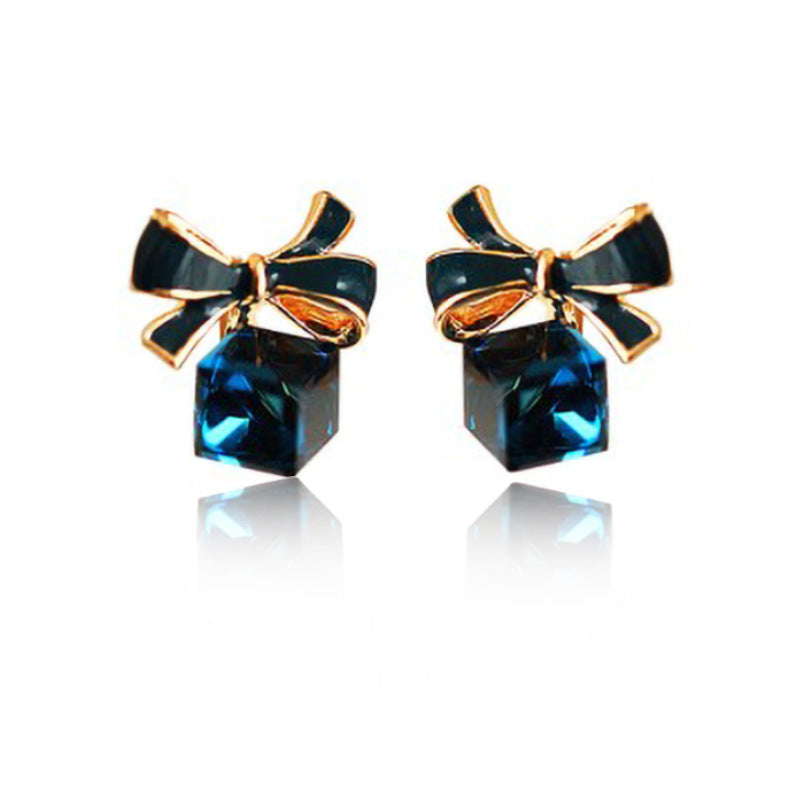 Aretes de cubo con listón