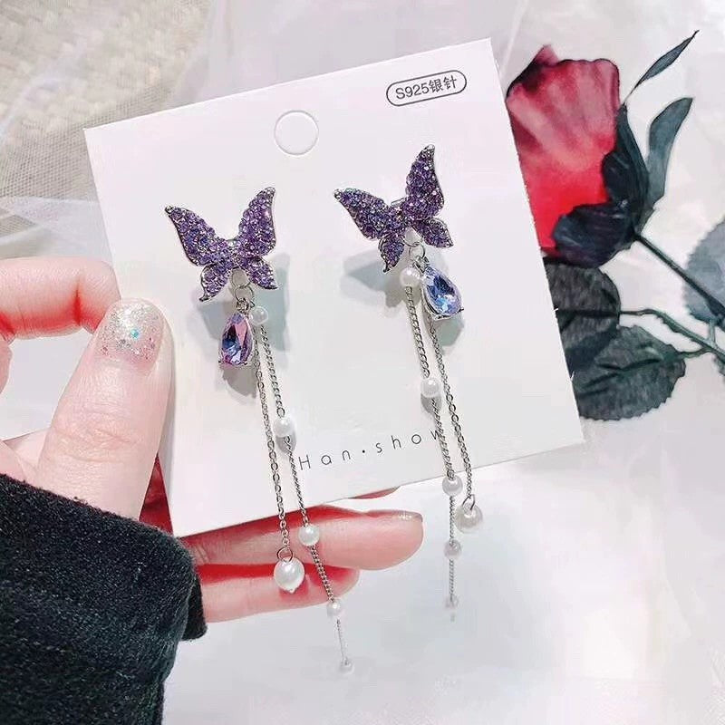 Juego de aretes de mariposas