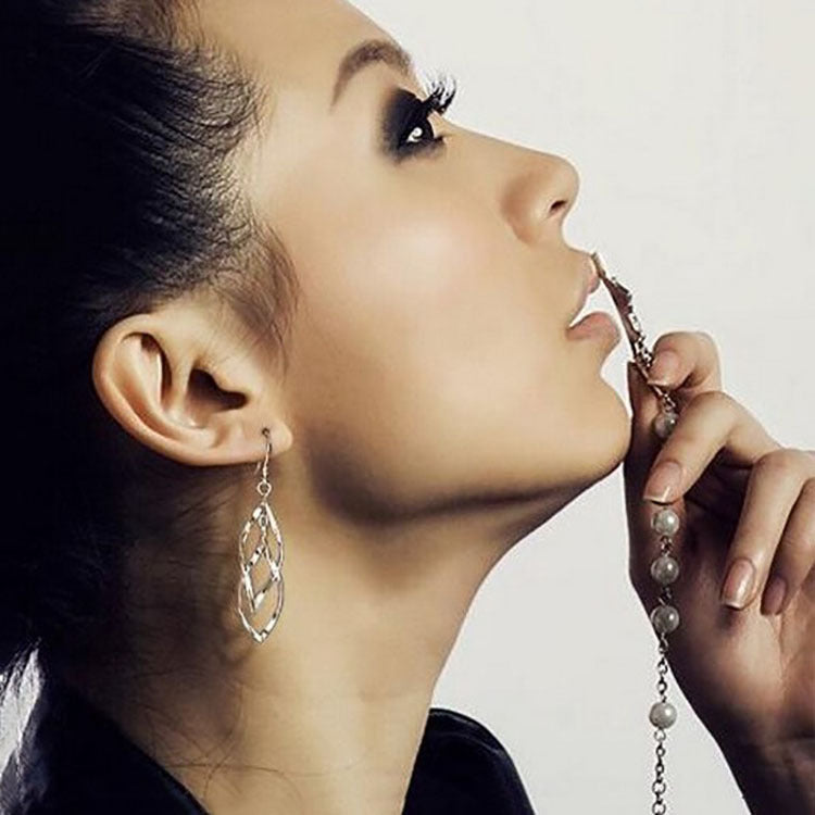 Aretes de hoja doble
