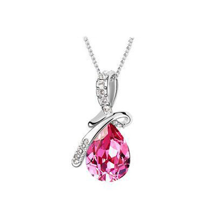 Collar en forma de gota de cristal
