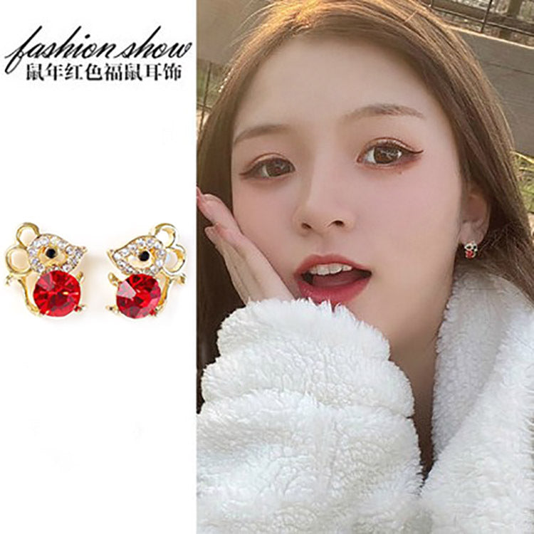Juego de aretes en forma de ratoncitos
