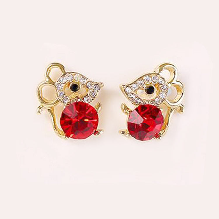 Juego de aretes en forma de ratoncitos