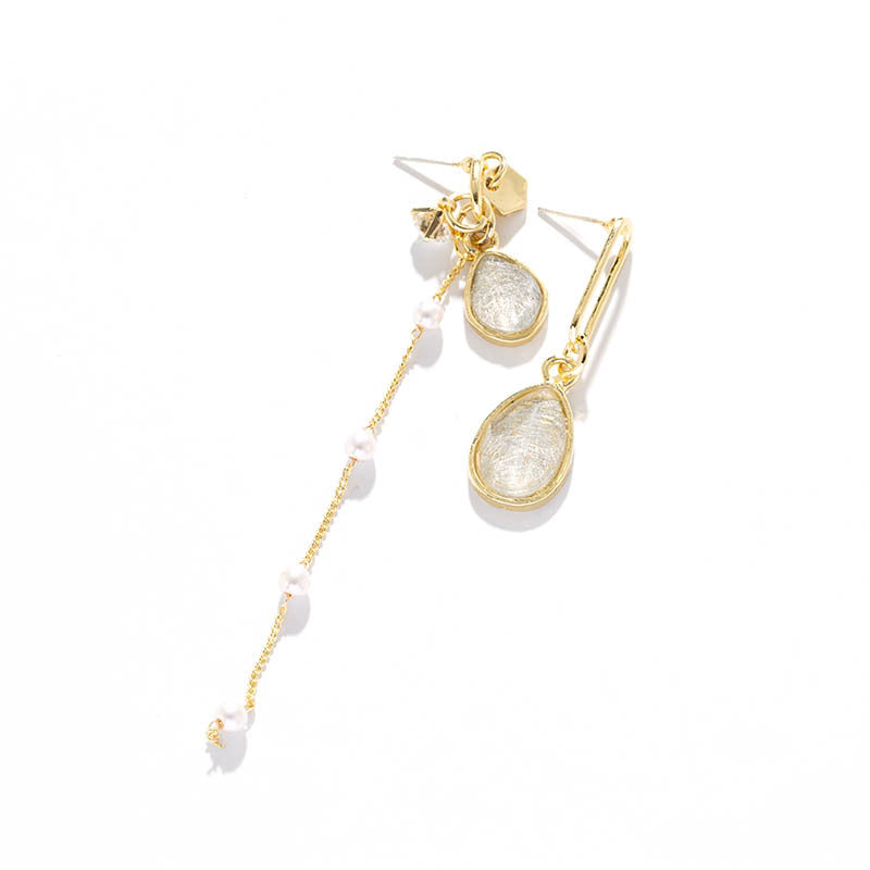 Juego de aretes con diseño de piedra