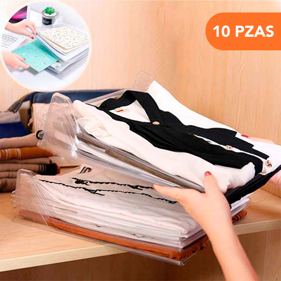 Práctico organizador de ropa para playeras 10 piezas