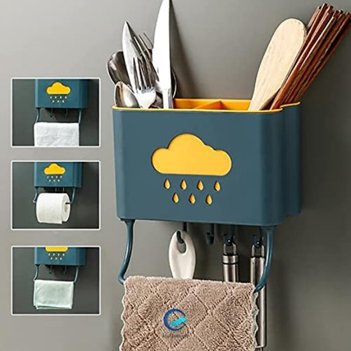Escurridor de cubiertos con ganchos para pared