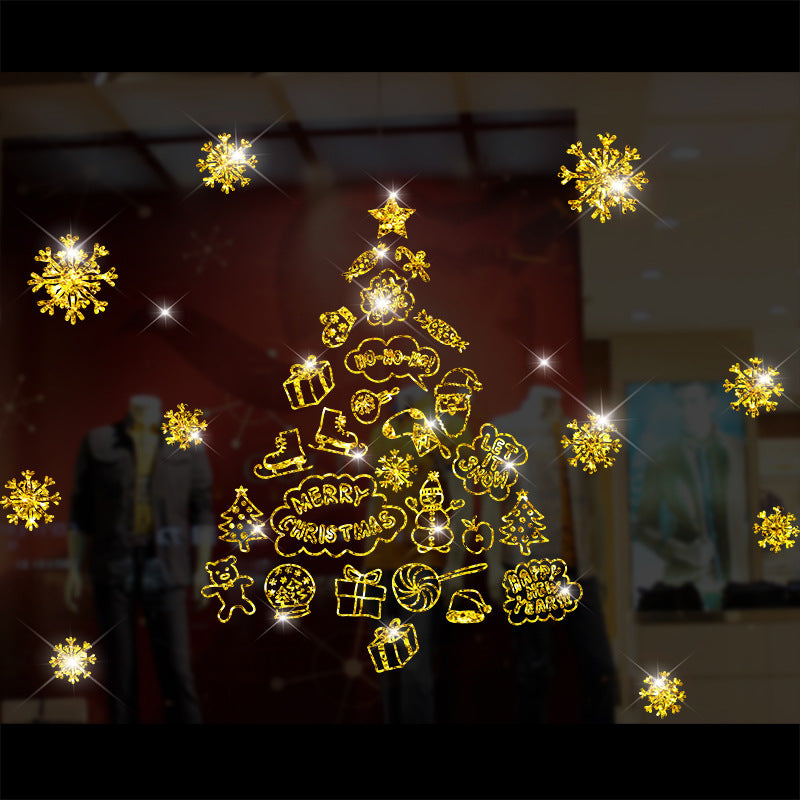 Diseño de la escena de decoración de Navidad de la ventana de Navidad Palegas de puertas colgantes Pegatina de vidrio Pegalización de la ventana de Navidad Creatividad