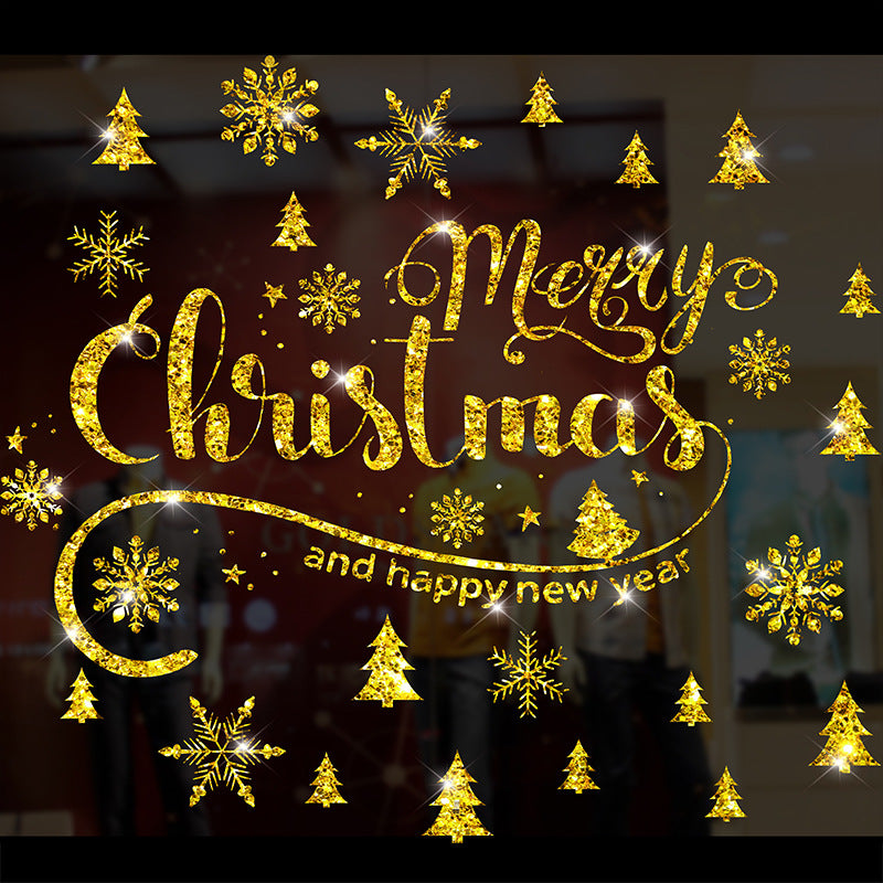 Diseño de la escena de decoración de Navidad de la ventana de Navidad Palegas de puertas colgantes Pegatina de vidrio Pegalización de la ventana de Navidad Creatividad