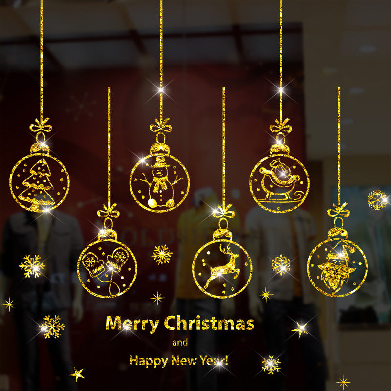 Diseño de la escena de decoración de Navidad de la ventana de Navidad Palegas de puertas colgantes Pegatina de vidrio Pegalización de la ventana de Navidad Creatividad
