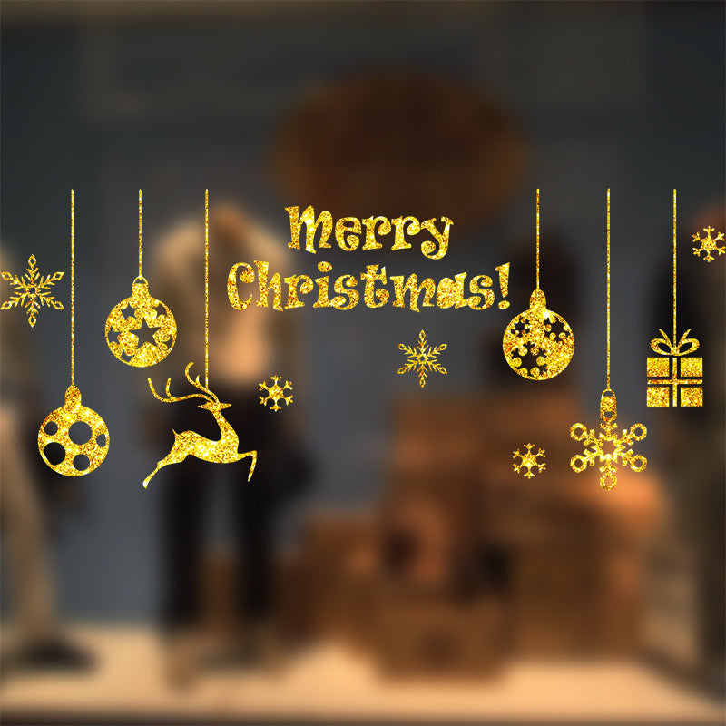 Diseño de la escena de decoración de Navidad de la ventana de Navidad Palegas de puertas colgantes Pegatina de vidrio Pegalización de la ventana de Navidad Creatividad