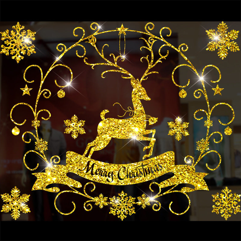 Diseño de la escena de decoración de Navidad de la ventana de Navidad Palegas de puertas colgantes Pegatina de vidrio Pegalización de la ventana de Navidad Creatividad