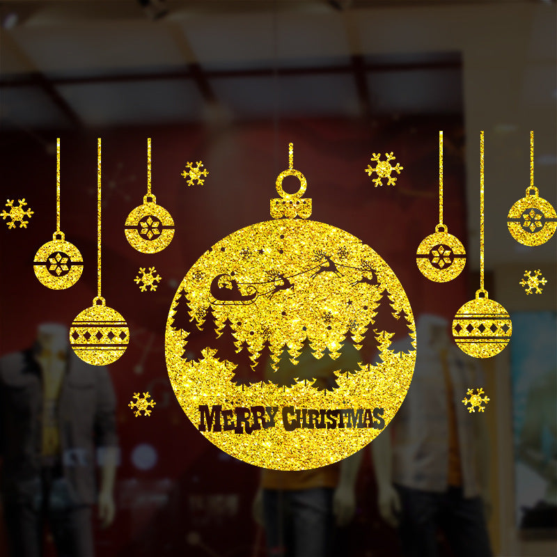 Diseño de la escena de decoración de Navidad de la ventana de Navidad Palegas de puertas colgantes Pegatina de vidrio Pegalización de la ventana de Navidad Creatividad