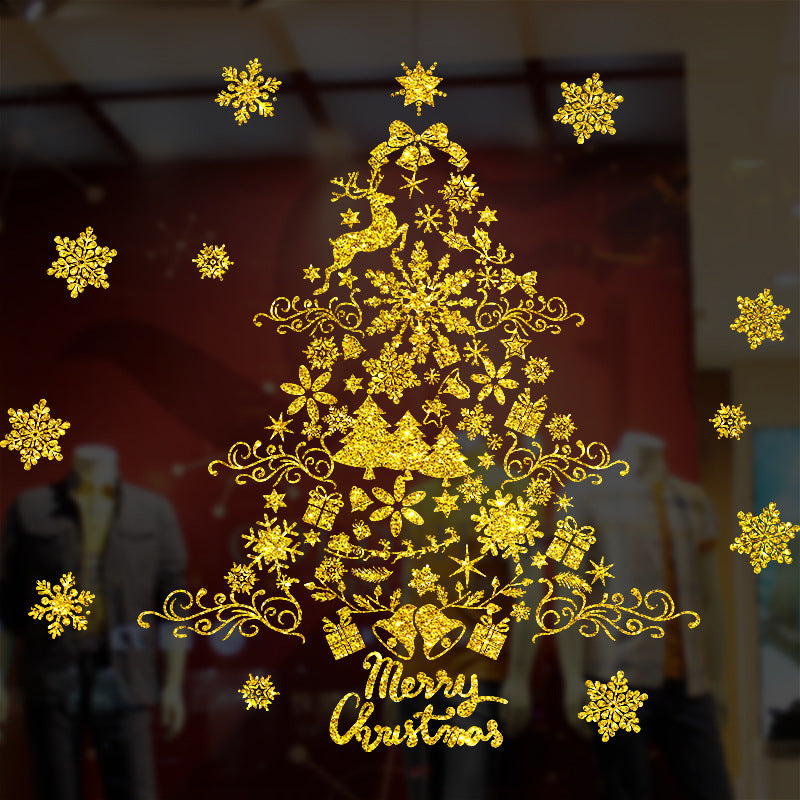 Diseño de la escena de decoración de Navidad de la ventana de Navidad Palegas de puertas colgantes Pegatina de vidrio Pegalización de la ventana de Navidad Creatividad