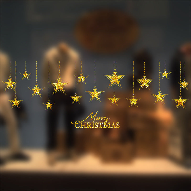 Diseño de la escena de decoración de Navidad de la ventana de Navidad Palegas de puertas colgantes Pegatina de vidrio Pegalización de la ventana de Navidad Creatividad