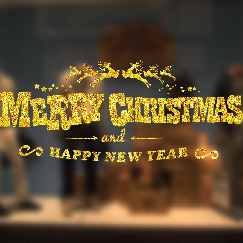 Diseño de la escena de decoración de Navidad de la ventana de Navidad Palegas de puertas colgantes Pegatina de vidrio Pegalización de la ventana de Navidad Creatividad
