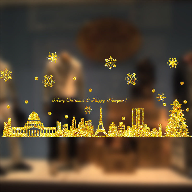 Diseño de la escena de decoración de Navidad de la ventana de Navidad Palegas de puertas colgantes Pegatina de vidrio Pegalización de la ventana de Navidad Creatividad