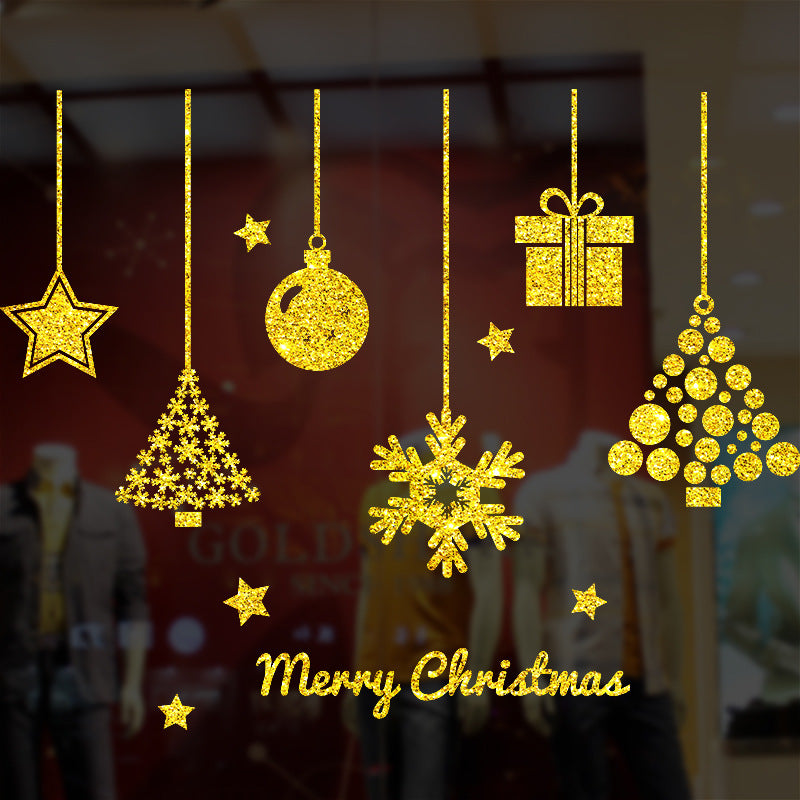 Diseño de la escena de decoración de Navidad de la ventana de Navidad Palegas de puertas colgantes Pegatina de vidrio Pegalización de la ventana de Navidad Creatividad