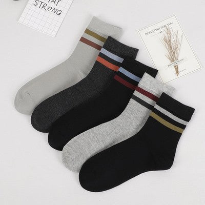 Color sólido de primavera y verano Full | Calcetines chinos de la dama de algodón, deportes, transpirable, cálido y mediano Tubo de algodón One Piece's One Piece