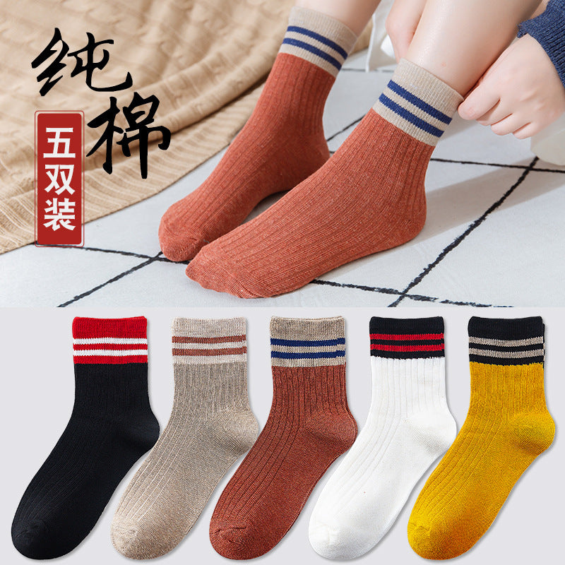 Color sólido de primavera y verano Full | Calcetines chinos de la dama de algodón, deportes, transpirable, cálido y mediano Tubo de algodón One Piece's One Piece