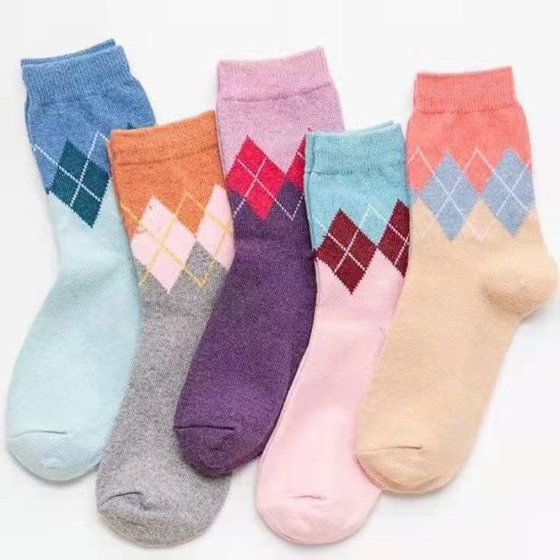 Color sólido de primavera y verano Full | Calcetines chinos de la dama de algodón, deportes, transpirable, cálido y mediano Tubo de algodón One Piece's One Piece