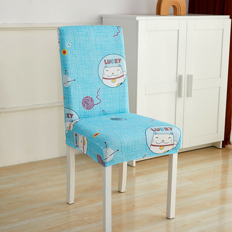 Impresión de hotel y restaurante Silla elástica manga simple silla unida cojín doméstico sencillo miofpacs
