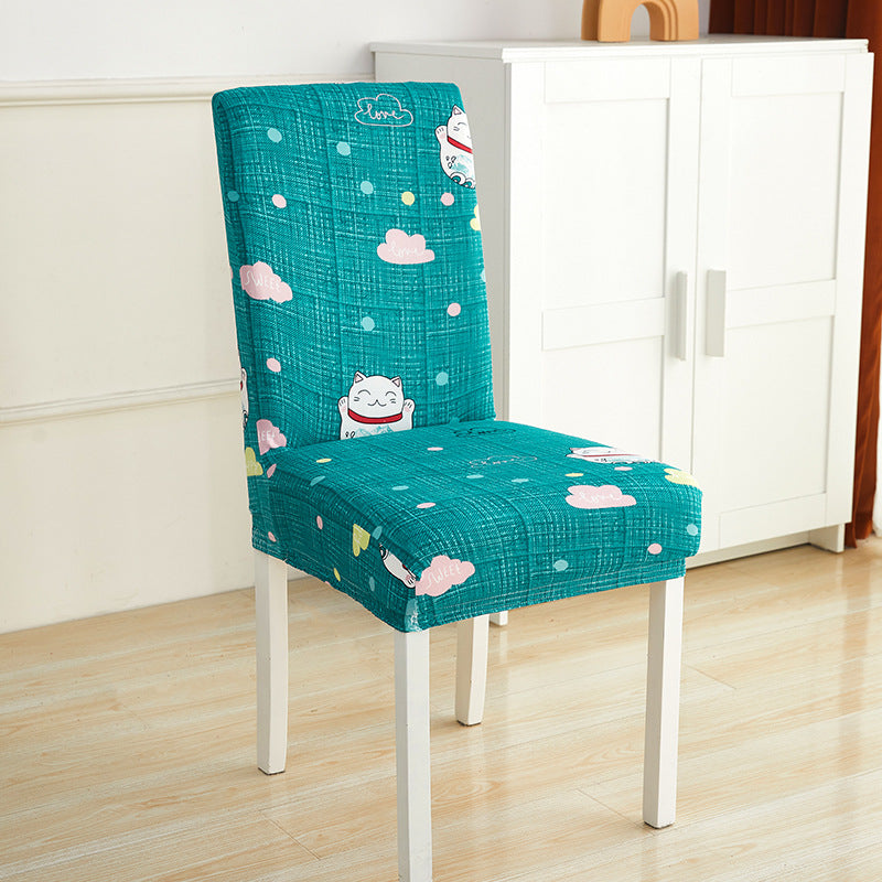 Impresión de hotel y restaurante Silla elástica manga simple silla unida cojín doméstico sencillo miofpacs