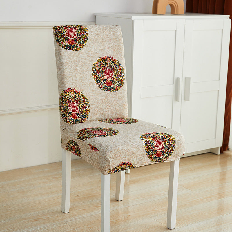Impresión de hotel y restaurante Silla elástica manga simple silla unida cojín doméstico sencillo miofpacs