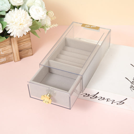 Caja de almacenamiento con cajón corto y estrecho serie Clover (con caja de franela)
