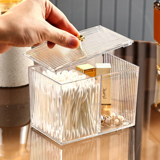 Caja de almacenamiento de algodón cosmético con hisopo de algodón serie Clover