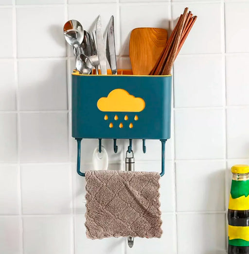 Escurridor de cubiertos con ganchos para pared