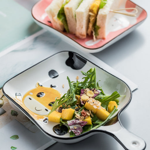 Sartén para conejos rectangular con un solo mango, 9 pulgadas