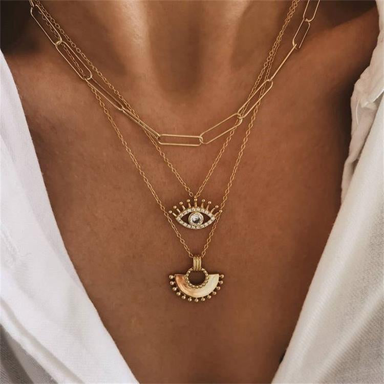 Collar de 2 niveles con diseño de ojo