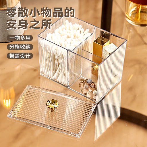 Caja de almacenamiento de algodón cosmético con hisopo de algodón serie Clover