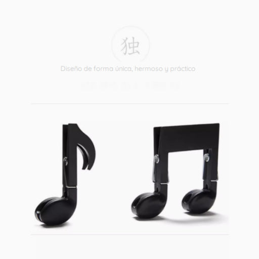 Sujetadores en forma de notas musicales