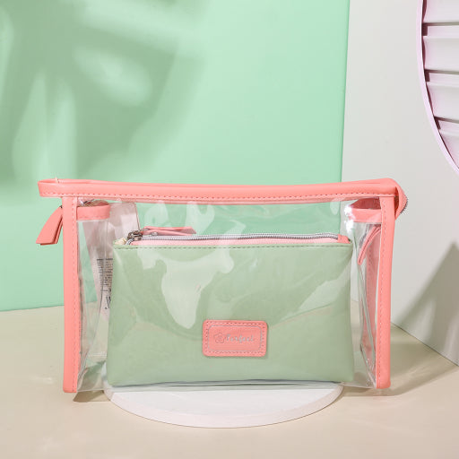 Bolsa de maquillaje portátil Jelly Mother Child (rosa)