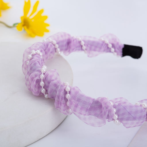 Diadema de tejido de perlas a cuadros
