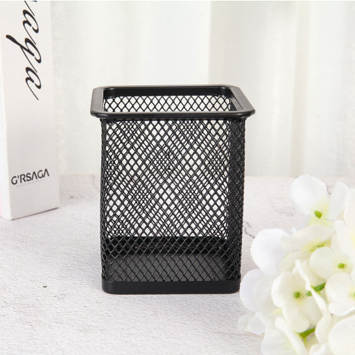 Portalápices cuadrado de metal - Negro