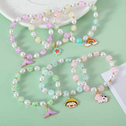 Pulsera de cuentas con perlas de imitación