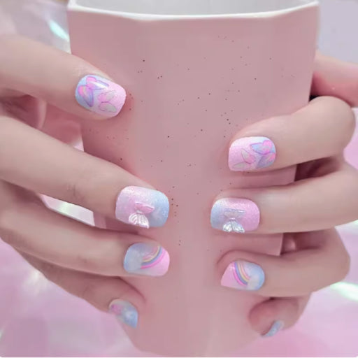 Etiqueta China 876 uñas postizas planas de lentejuelas (súcubo)