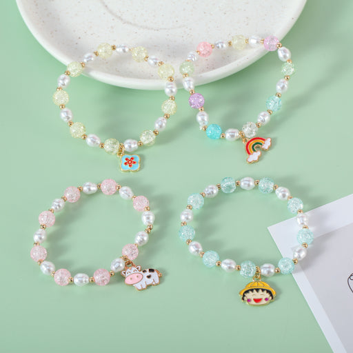 Pulsera de cuentas con perlas de imitación