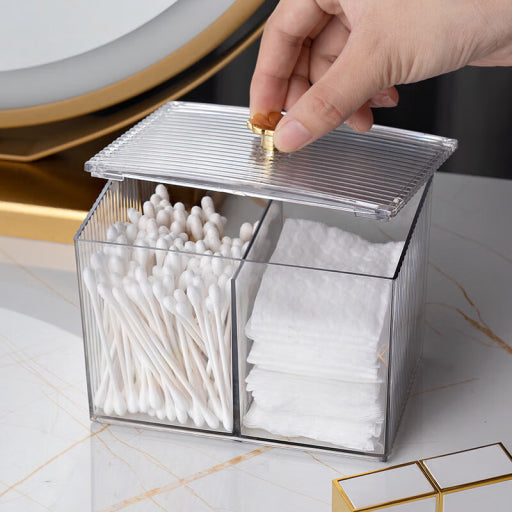 Caja de almacenamiento de algodón cosmético con hisopo de algodón serie Clover