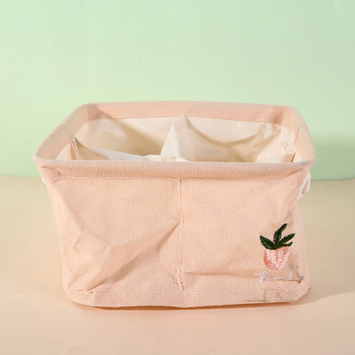 Caja de almacenamiento de frutas bordada con 4 compartimentos