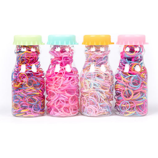 Bote con liguitas para cabello