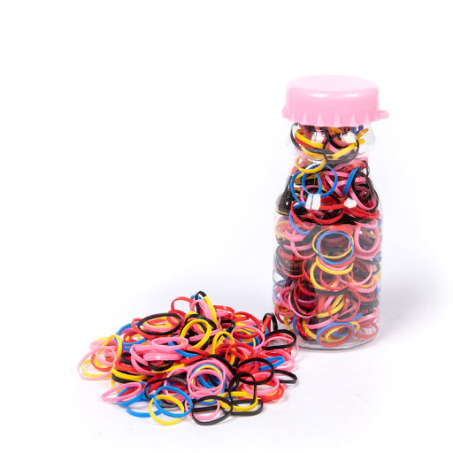 Bote con liguitas para cabello