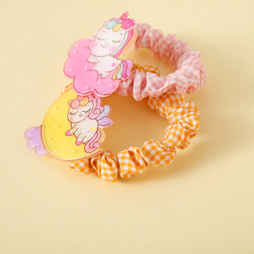 Goma para el cabello de tela acrílica de unicornio