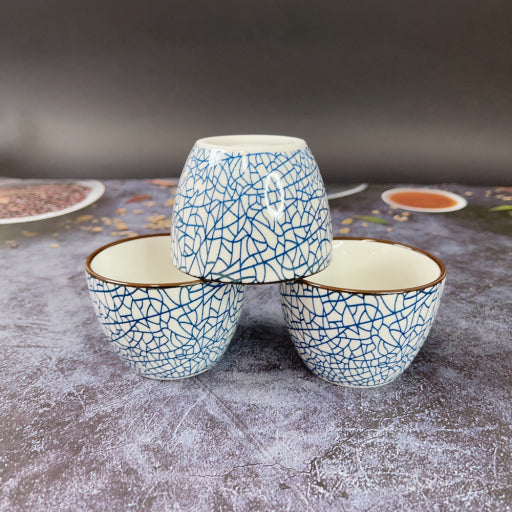 Copa de cultura japonesa con grietas de hielo