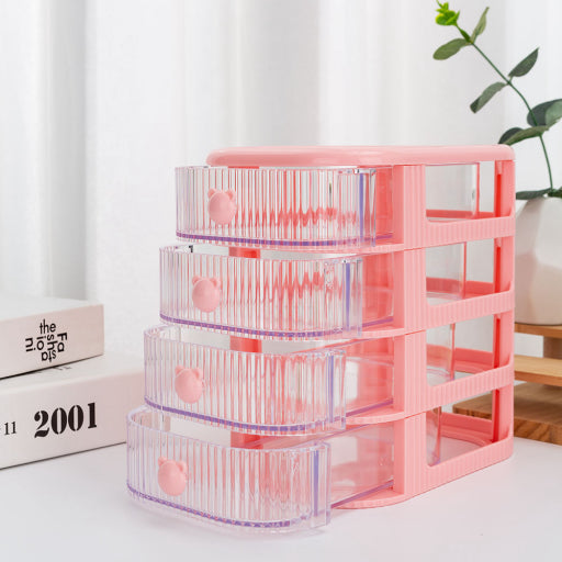 Caja de almacenamiento multifuncional con cuatro capas (blanco)