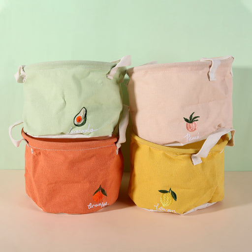 Cubo de almacenamiento de frutas bordado (pequeño)